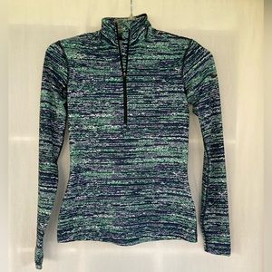 Nike Pro Dri-Fit Warm Static 1/2 Zip Training Pullover Size Small Blue/Green
